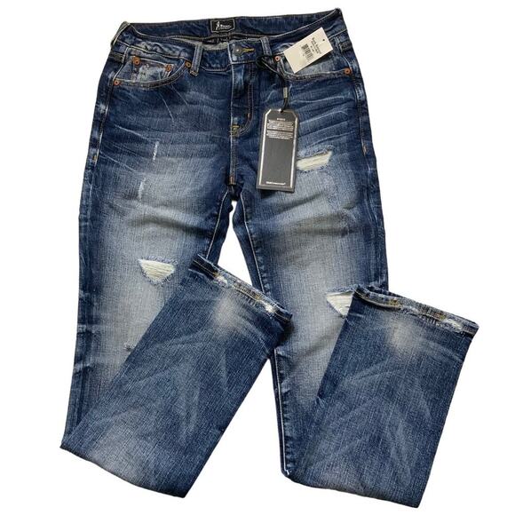 Remix By Rock Revival Jeans Women Size 28 Straight Leg Distressed Stretch Denim - Picture 5 of 15